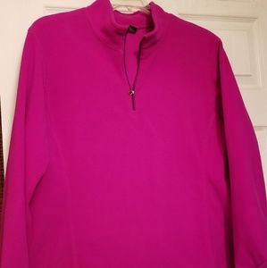 Eddie Bauer - Bright Pink 3/4 zipper fleece 2XL
